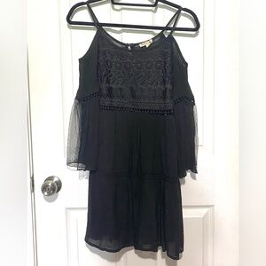 Rebellion Black Cold Shoulder Lace Dress